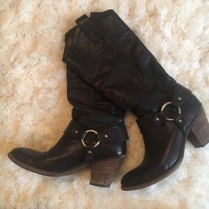 Frye Black Taylor Harness Boot sz 7